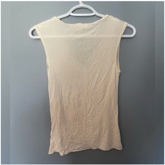Banana Republic Cream Ruched Tank Top Women's Size Small Casual Blouse - Picture 4 of 4
